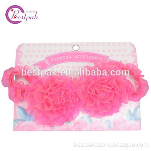 2014 new style pink sheer ribbon hair accessories for small kids
